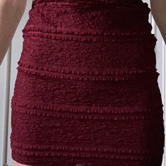 Red Ruffle Skirt - Picture 3 of 3